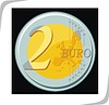 Vector clipart: two euro coin