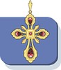 golden cross with rubies