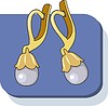 Vector clipart: golden earring with pearl