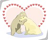 Vector clipart: polar bears in love