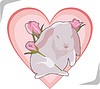 Vector clipart: rabbit with roses