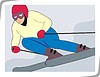 Vector clipart: downhill skier