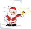 Векторный клипарт: Дед Мороз с колокольчиком