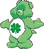 Vector clipart: green Teddy bear toy with quarterfoil