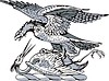 Vector clipart: crest eagle fighting with heron
