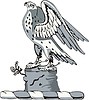 Vector clipart: crest falcon on trunk