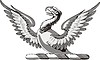 crest eagle with wings rised