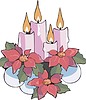 Vector clipart: Christmas candles with flowers