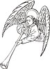 Векторный клипарт: ангел трубадур