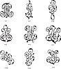 Vector clipart: cyrillic monograms НТ-НЕ