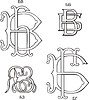 Vector clipart: cyrillic monograms БВ, БГ and БЗ