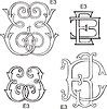 Vector clipart: cyrillic monograms ЕЗ