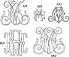 Vector clipart: cyrillic monograms МО, МТ and МЯ