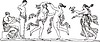 Vector clipart: dancing women