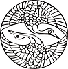 Векторный клипарт: японский орнамент журавли