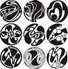 Art nouveau round dingbats | Stock Vector Graphics