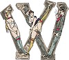 Vector clipart: erotic initial W