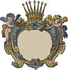 Vector clipart: engraving frame with angels