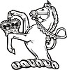 Vector clipart: crest - horse holding a crown
