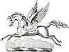 Vector clipart: winged horse crest