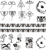 Vector clipart: art nouveau simple floral ornaments