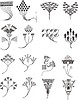 Vector clipart: art nouveau simple floral ornaments