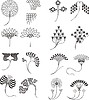 Vector clipart: art nouveau simple floral ornaments