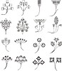 Vector clipart: art nouveau simple floral ornaments