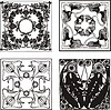 Vector clipart: art nouveau square patterns