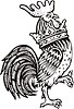 Vector clipart: rooster with crown