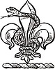Векторный клипарт: нашлемник со змеёй и лилией