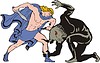 Vector clipart: Theseus and Minotaur