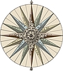Vector clipart: wind rose engraving