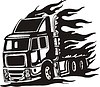 Vector clipart: truck flame