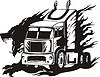 Vector clipart: truck and wolf flame
