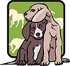 Vector clipart: two puppies