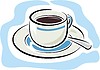 Vector clipart: cup with saucer and spoon