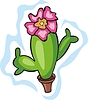 Векторный клипарт: цветущий кактус в горшке