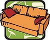 Vector clipart: couch with cushions