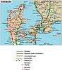 Vektor Cliparts: Straßenkarte von Dänemark