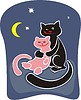 Векторный клипарт: мартовский кот с подружкой