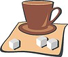 Vector clipart: cup of tea and sugar 