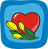 Vector clipart: heart and tulips