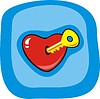 Vector clipart: heart with key