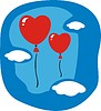 Vector clipart: hearts-balloons