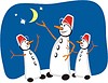 Vector clipart: three snowmen