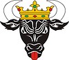 Vector clipart: bull head in crown