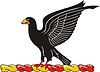 Vektor Cliparts: Helmkleinod mit schwarzem Adler