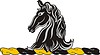 Vector clipart: crest with black horse head