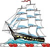 Vector clipart: crest with sailing ship